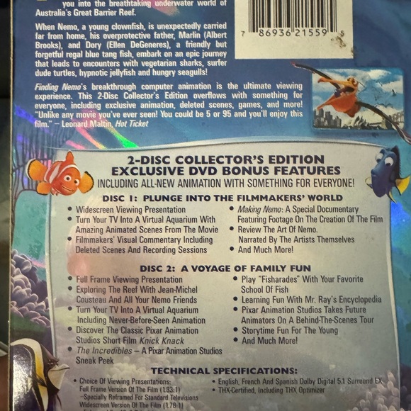 Finding Nemo DVD - Picture 2 of 2